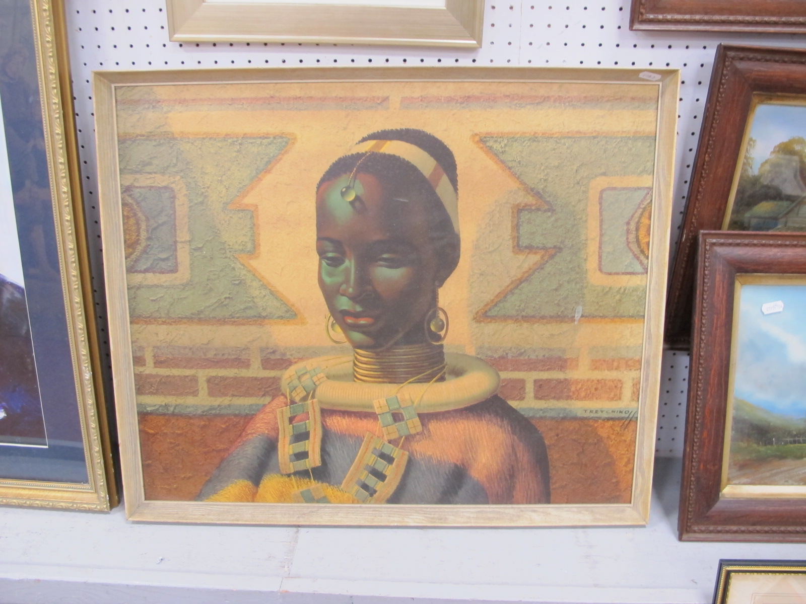 A Vintage Vladimir Tretchikoff Print, 'Lady of Ndebele" 50 x 60cm.