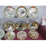 Royal Albert Collectors Plates, Seven Christmas themed and three others plus three Royal Doulton '