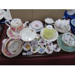 Royal Albert 'Serena' Teapot, plus six other pieces, Aynsley, Paragon, etc:- One Tray.
