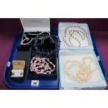 Honora and Other Modern Fresh Water Pearl Bead Earrings, necklaces, etc :- One Tray