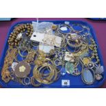 A Selection of Gilt Coloured Costume Jewellery, including necklaces, bangles, hoop earrings,
