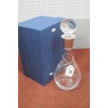 A Modern Hallmarked Silver Mounted Plain Glass Stoppered Decanter, Carrs Silver, Sheffield 2006,