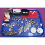A Collection of Assorted Cufflinks, openface pocketwatches (lacking glass)unusual Prince of Wales