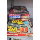 Three Boxed Toys, comprising of Tomy Battery Operated Atomic Pinball (missing battery cover), Galoob