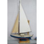 An Impressive Large Scale Kit Built Radio Controlled Model of a Sailing Yacht, with sails and