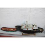 A Scratch Built Model Boat, in the style of a screw steamer/tug, 'Simla', fibreglass/wood/