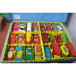 An Early 1970's Matchbox Carry Case, (handle broken) containing forty eight Matchbox and similar