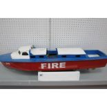 A Scratch Built Model of a Fire Rescue Launch Boat, Wooden/Balsa Wood Construction, including