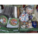 Bradex and Other Collectors Plates, lidded jars, Noritake, Oriental, etc:- Two Boxes