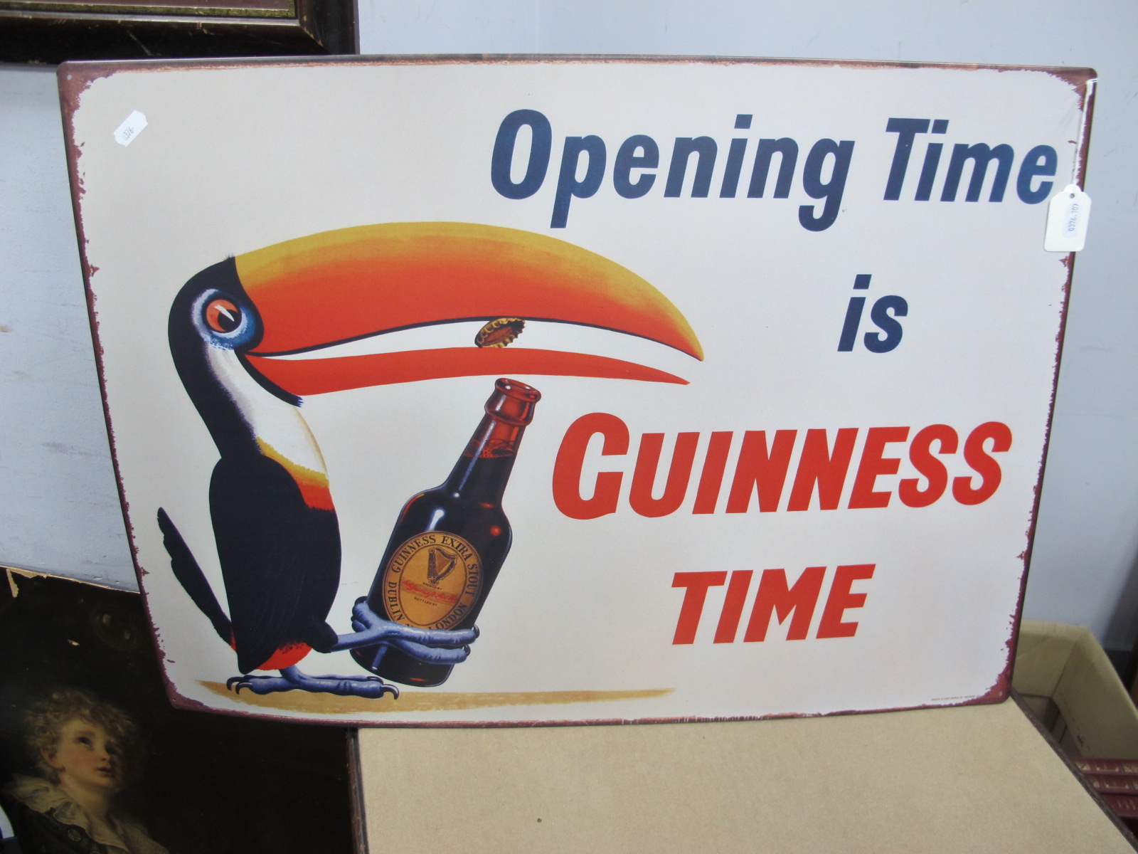 Guiness Metal Wall Sign, 'Opening Time is Guinness Time', 50 x 70cm.