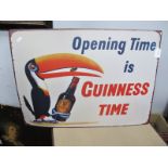 Guiness Metal Wall Sign, 'Opening Time is Guinness Time', 50 x 70cm.