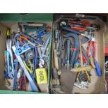 Hand Tools, Record wrench and G clamp, Empire corner rule, etc:- Two Boxes.