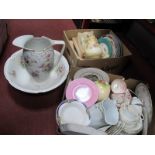 Old Royal, Devon, Corona, Dragon, other ceramics:- Two Boxes, Burleigh wash jug and bowl.