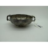 Sanborns Mexico; An 'Aztec Rose' Twin Handled Dish, stamped number "2130" and "Sterling 0.925",