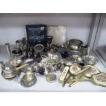 A Mixed Lot of Assorted Plated Ware, including posy bowl, decorative dishes, coasters, cruet