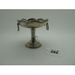 A Hallmarked Silver Pedestal Trophy, Messrs Hutton, Birmingham 1929, the pedestal dish with shaped