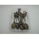 Hallmarked Silver Tea / Coffee Spoons, (various makers / dates) (damage).