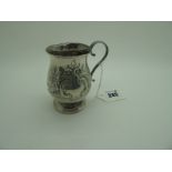 A Decorative Hallmarked Silver Mug, JS&S(?rubbed) Birmingham 1904, with foliate decoration and