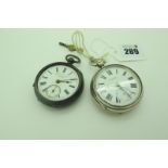 A Hallmarked Silver Pocket Watch, the signed "City Jewellery Co Doncaster" dial with Roman