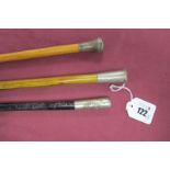 A St Johns Ambulance Brigade Swagger Stick, brass tip, 67cm long, a Brigg of London silver top style
