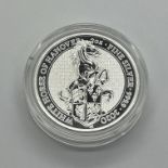 2020 Queen's Beasts White Horse of Hanover Two Ounce Fine Silver 5 Pound Coin, encapsulated.