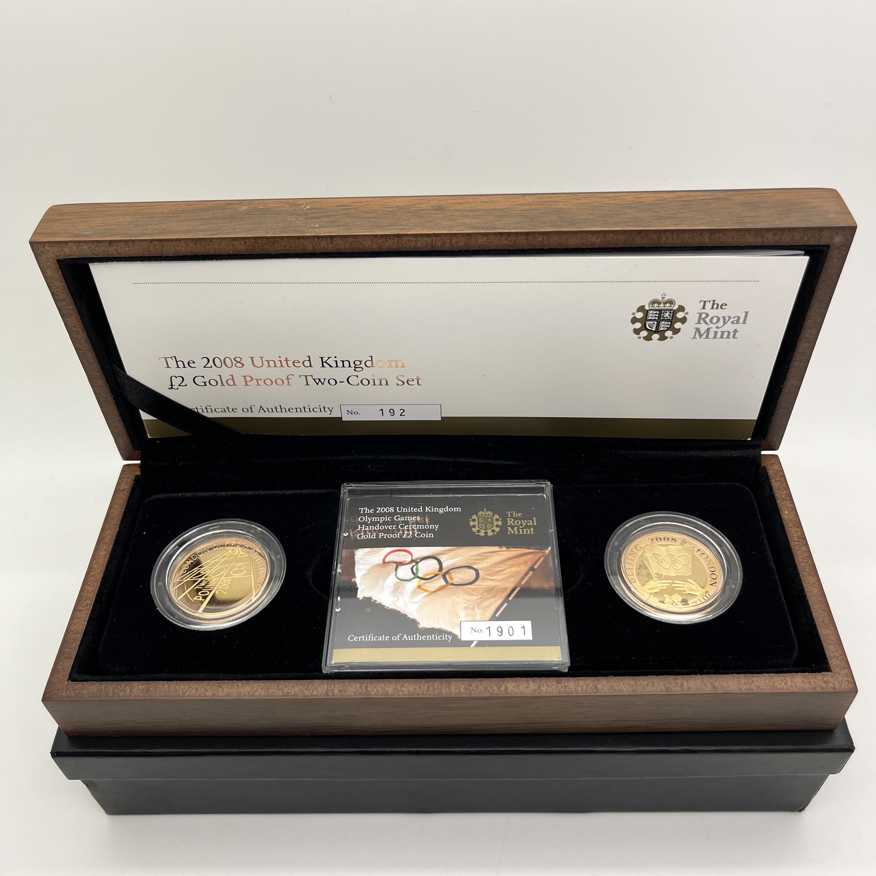 Royal Mint 2008 UK Two Pound Gold Proof Two Coin Set, Olympic Games Handover Ceremony, boxed with