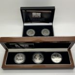 London Mint QEII Silver Proof Royal Jubilees Silver Crown Set, together with a London Mint crowns of