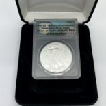 2020 USA BU Emergency Silver Eagle Philadelphia Mint, ANACS certified.