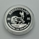 2021 One Ounce Fine Silver South Africa Krugerrand.