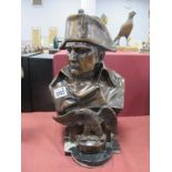 After Lecomte; A XX Century Bronzed Bust of Napoleon Bonaparte, with eagle, raised on marble plinth,