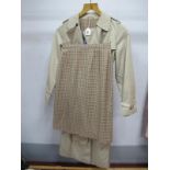 A Dannimac Traditional Trench Style Coat, in beige with tartan lining, a matching wool pencil