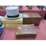 James Lock & Co Grey Top Hat in Card Box, XIX Century box 30.5cm wide, a concave example., (3).