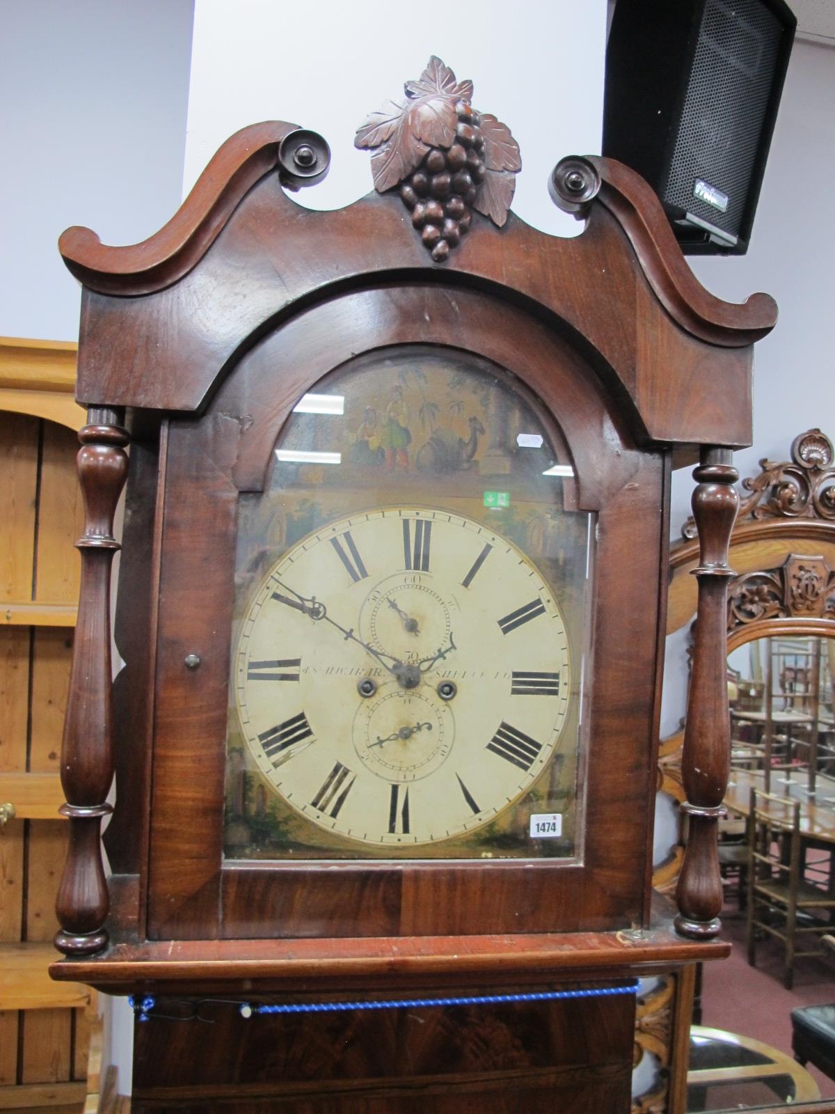 A XIX Century Mahogany Eight Day Longcase Clock, the white arched dial inscribed "J.S. - Hwirar? - Image 2 of 2
