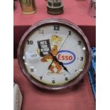 Modern Advertising Esso 'Put a Tiger in our Tank' Wall Clock, 30.5cm diameter.