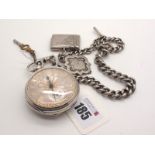 A Victorian Hallmarked Silver Cased Openface Pocketwatch, the engine turned dial with italic Roman