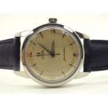 Omega; A Vintage Seamaster Automatic Gent's Wristwatch, the signed dial with Arabic numerals, dagger