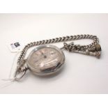 An Impressive Edwardian Hallmarked Silver Cased Openface Pocketwatch, the foliate dial with engine