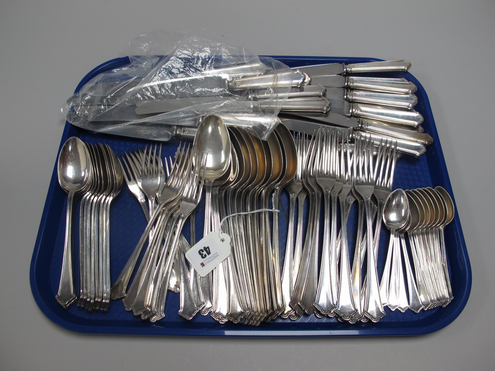 A Matched Hallmarked Silver Twelve Setting Canteen of Cutlery, Elkington & Co, Sheffield 1968, 1969,