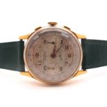 Actua Geneve; A Vintage Gold Plated Cased Chronograph Gent's Wristwatch, the signed dial with Arabic