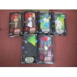 Six Boxed Star Wars Figures, to includes, Obi, Watto and others, boxes good/poor.