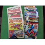 Action #1/No.1 Comic 14th February 1976, Forces in Combat #1, The Crunch #1/No.1, plus a small