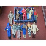 Approximately Twelve Posable Flash Action Figures, of various ages.