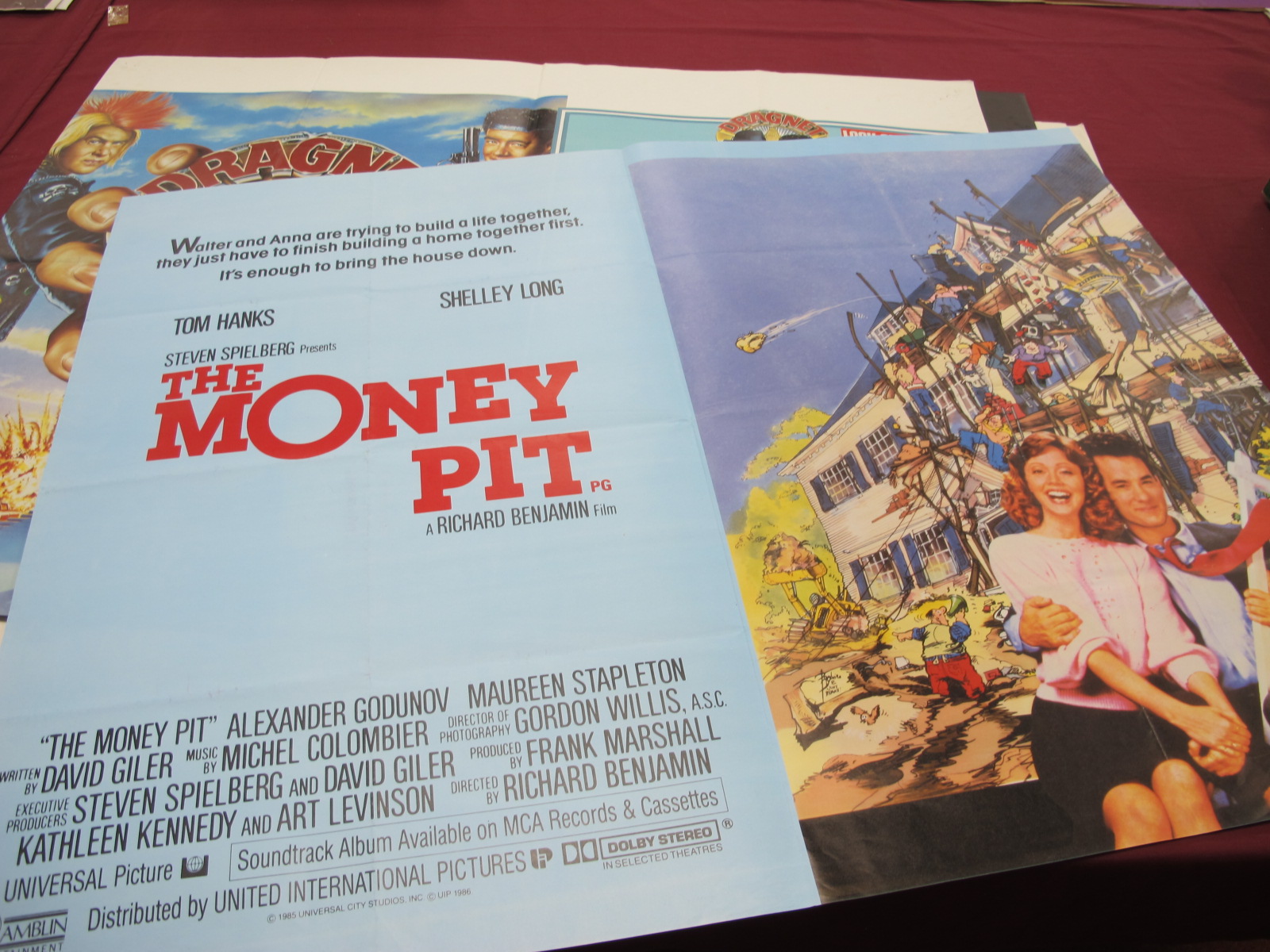 Ten Circa 1970's/1980's Film Posters, to include The Money Pit, Dragnet, Witness, La Frontera (The