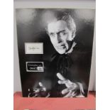 Christopher Lee is Dracula Display, with signature and certificate of authenticity 45cm x 56cm.