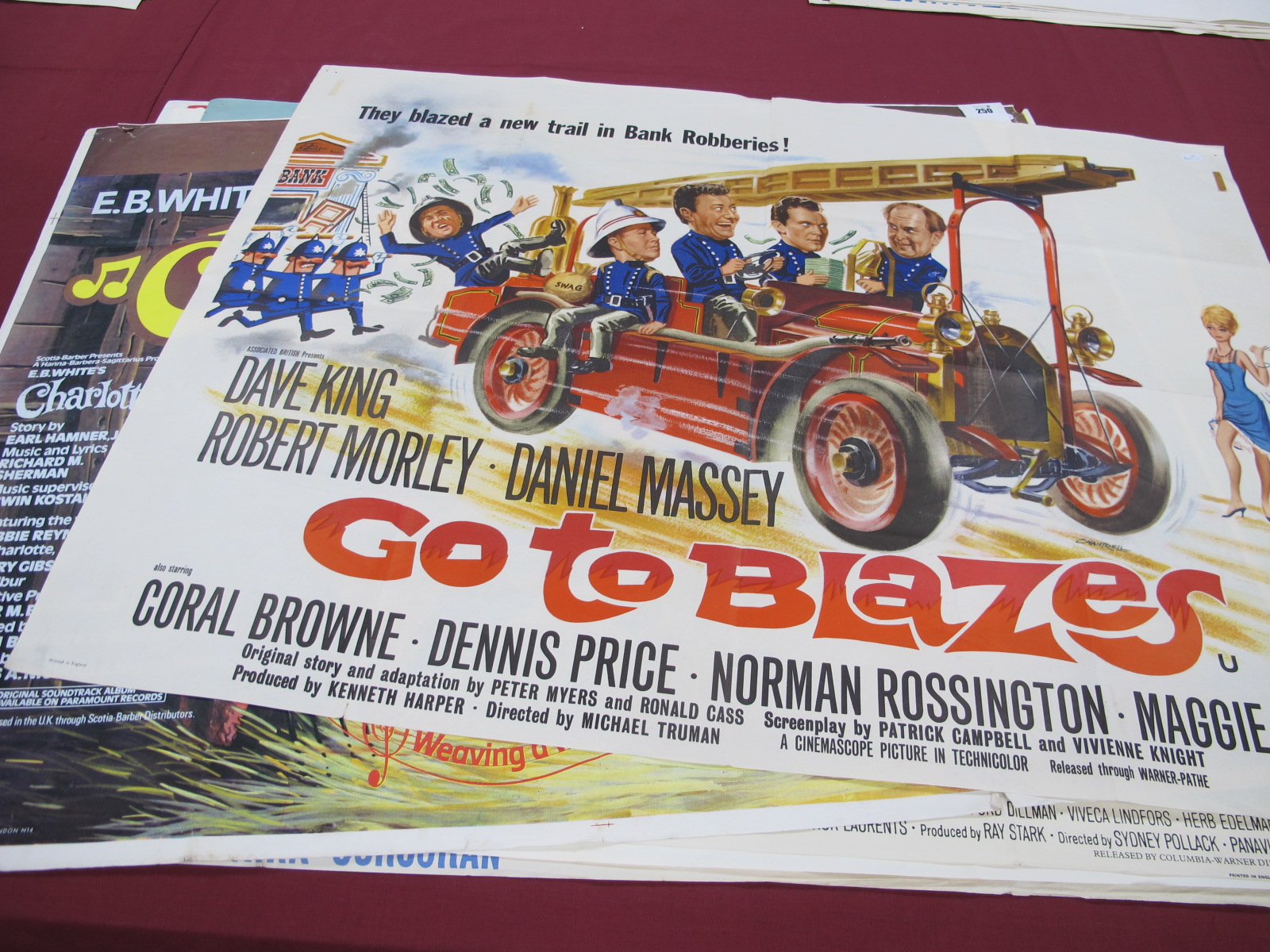 Twelve 1960's and Later Film Posters, to include Go To Blazes, Charlotte's Webb, The Way We Were,