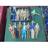 Approximately Ten Action Figures, to include Thunderbirds, Hasbro, plus others.