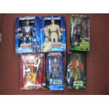 Six Boxed Star Wars Action Figures, to include Imperial Officer, Queen Amidala and others.