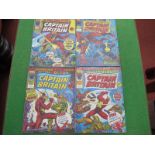 Captain Britain Comics #1, #2,#3,#4, all in good well read condition, (Mask not present)