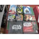 Six Boxed Star Wars Figures, to include Hans Solo, Yoda and others. Star Wars Vault.