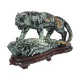 LARGE JADE CARVING OF A TIGER